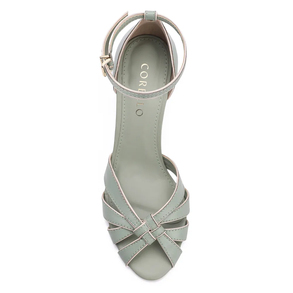 Peep Toe Couro Verde/Alt Off White - imagem 5