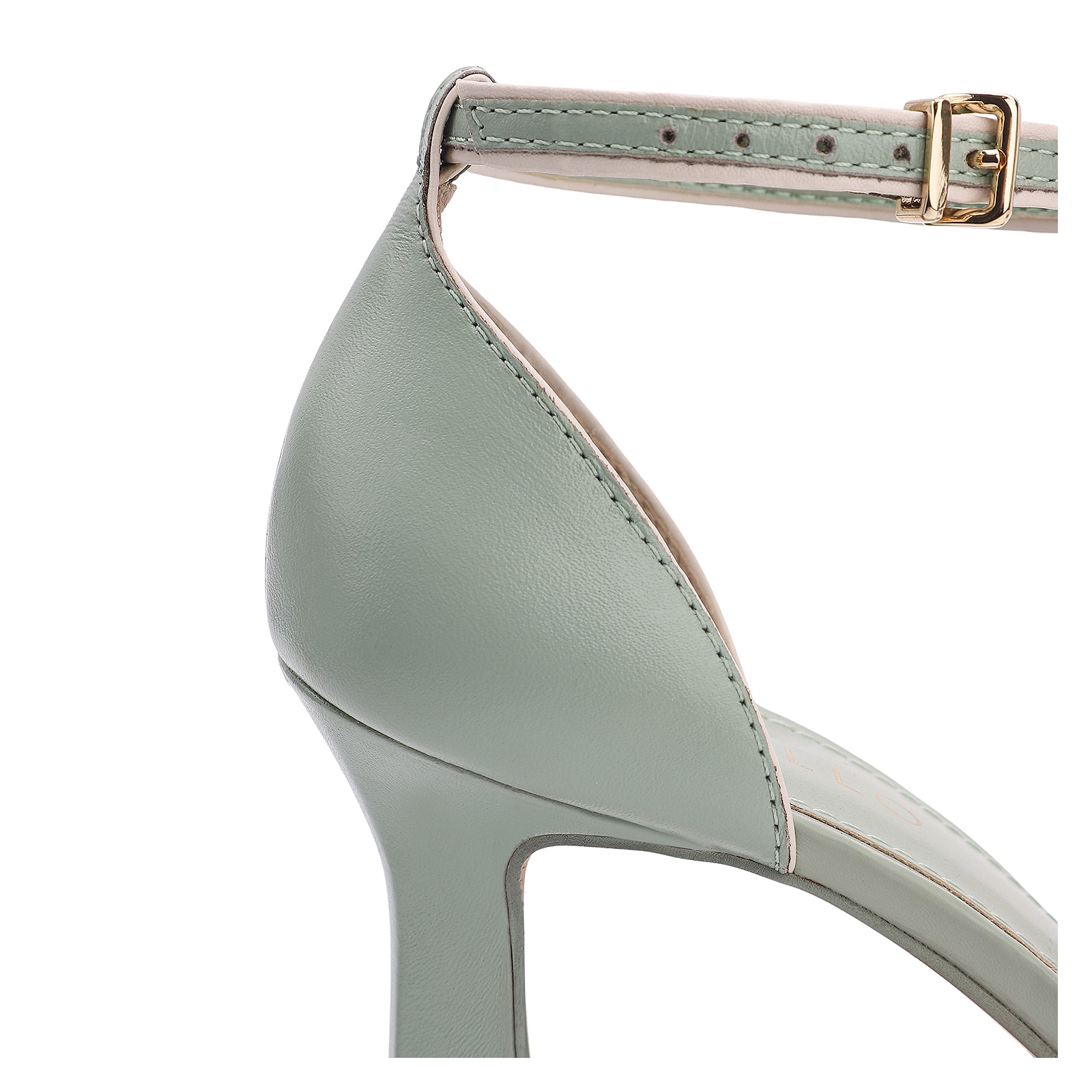 Peep Toe Couro Verde/Alt Off White