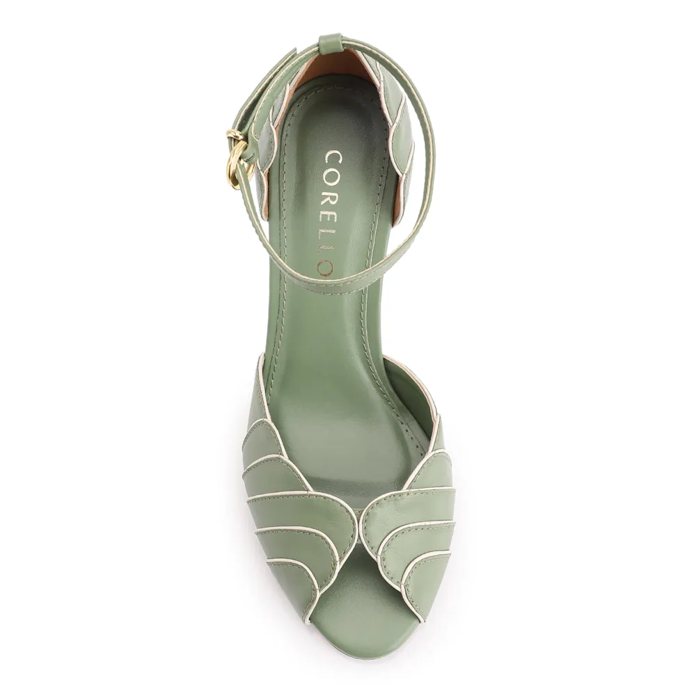 Peep Toe Couro Verde/Alt Off White - imagem 5