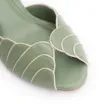 Peep Toe Couro Verde/Alt Off White - imagem 6