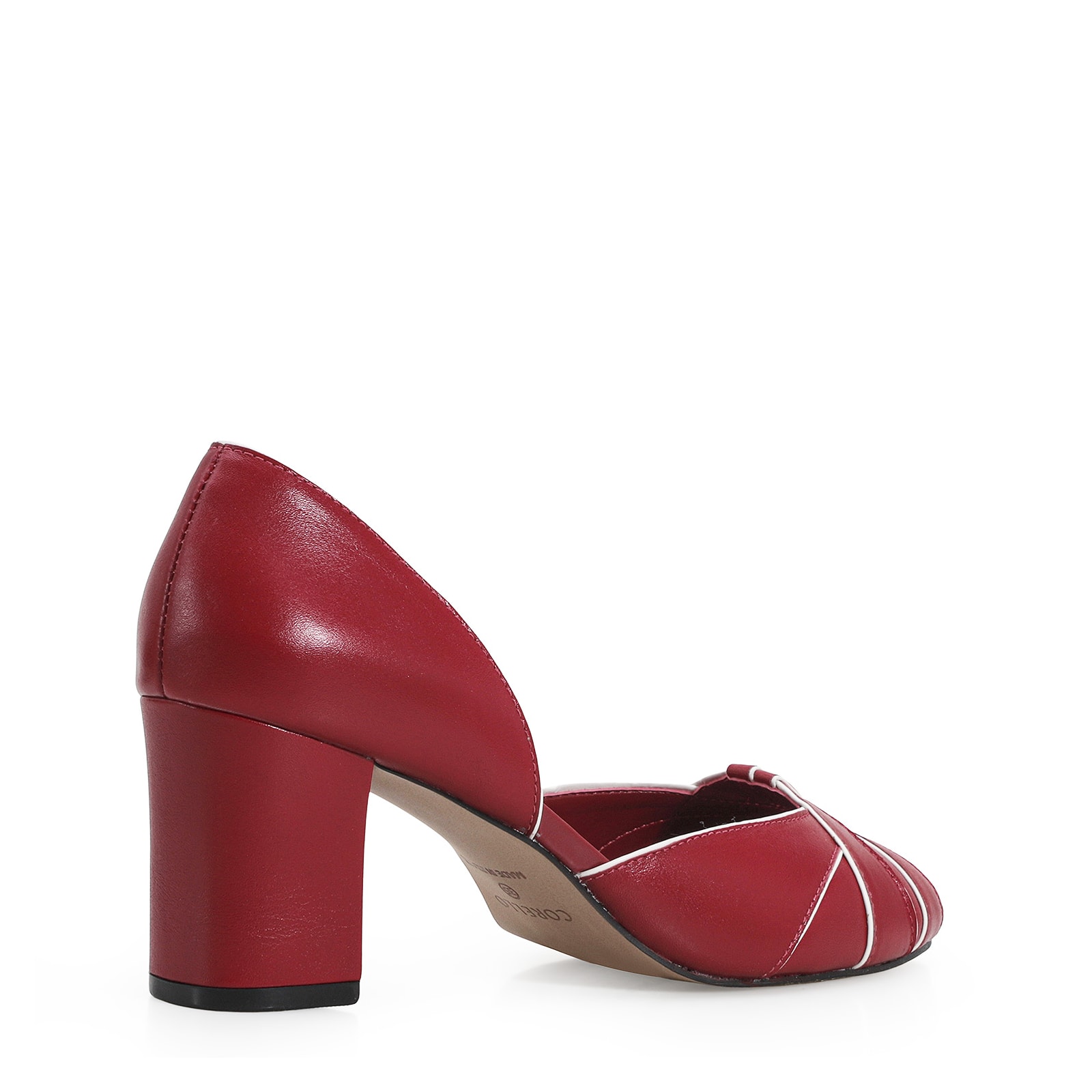 Peep Toe Couro Vermelho