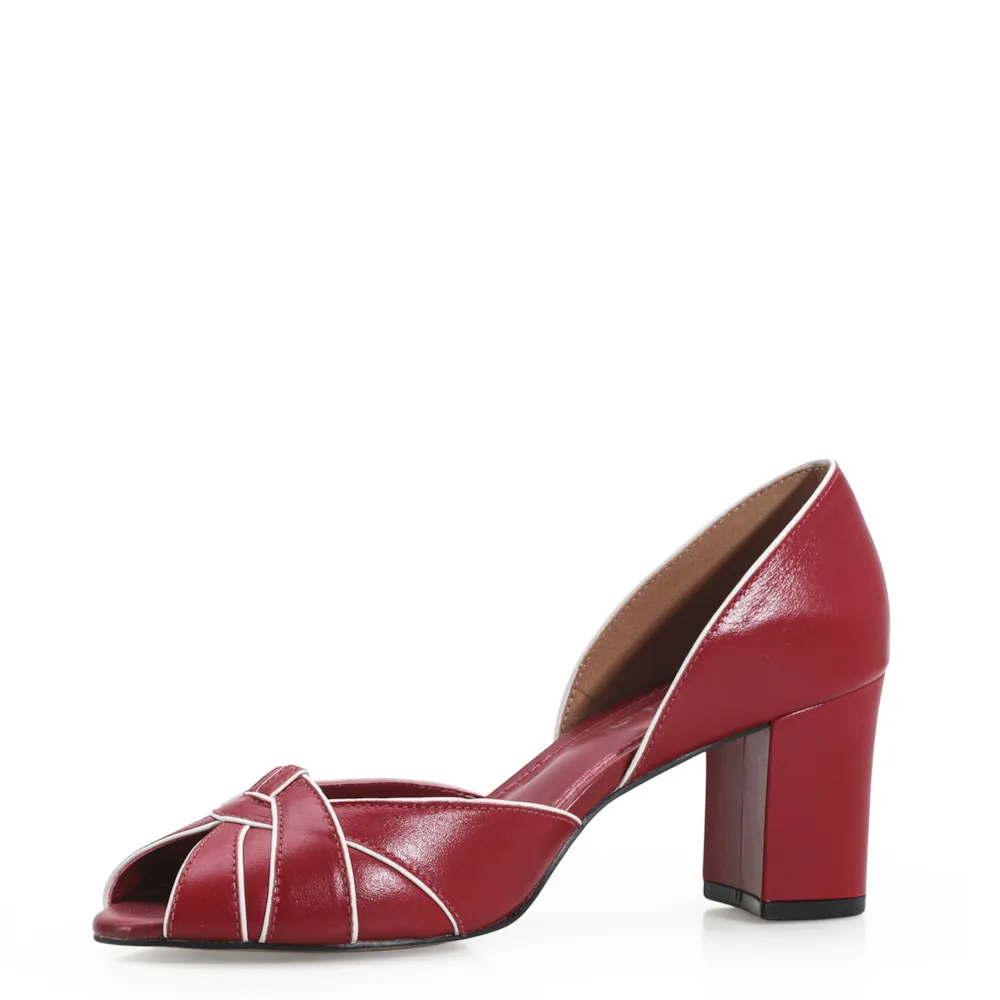 Peep Toe Couro Vermelho - imagem 5