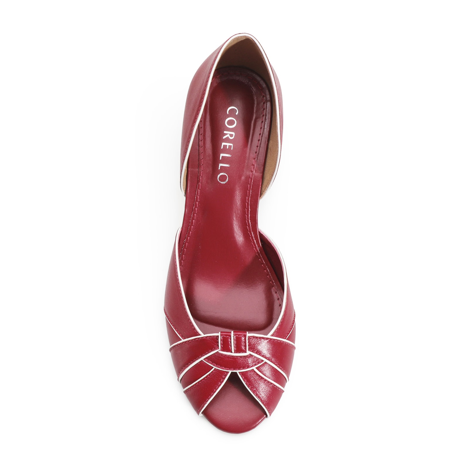 Peep Toe Couro Vermelho