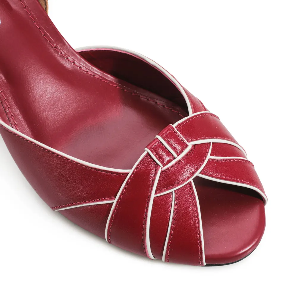 Peep Toe Couro Vermelho - imagem 7