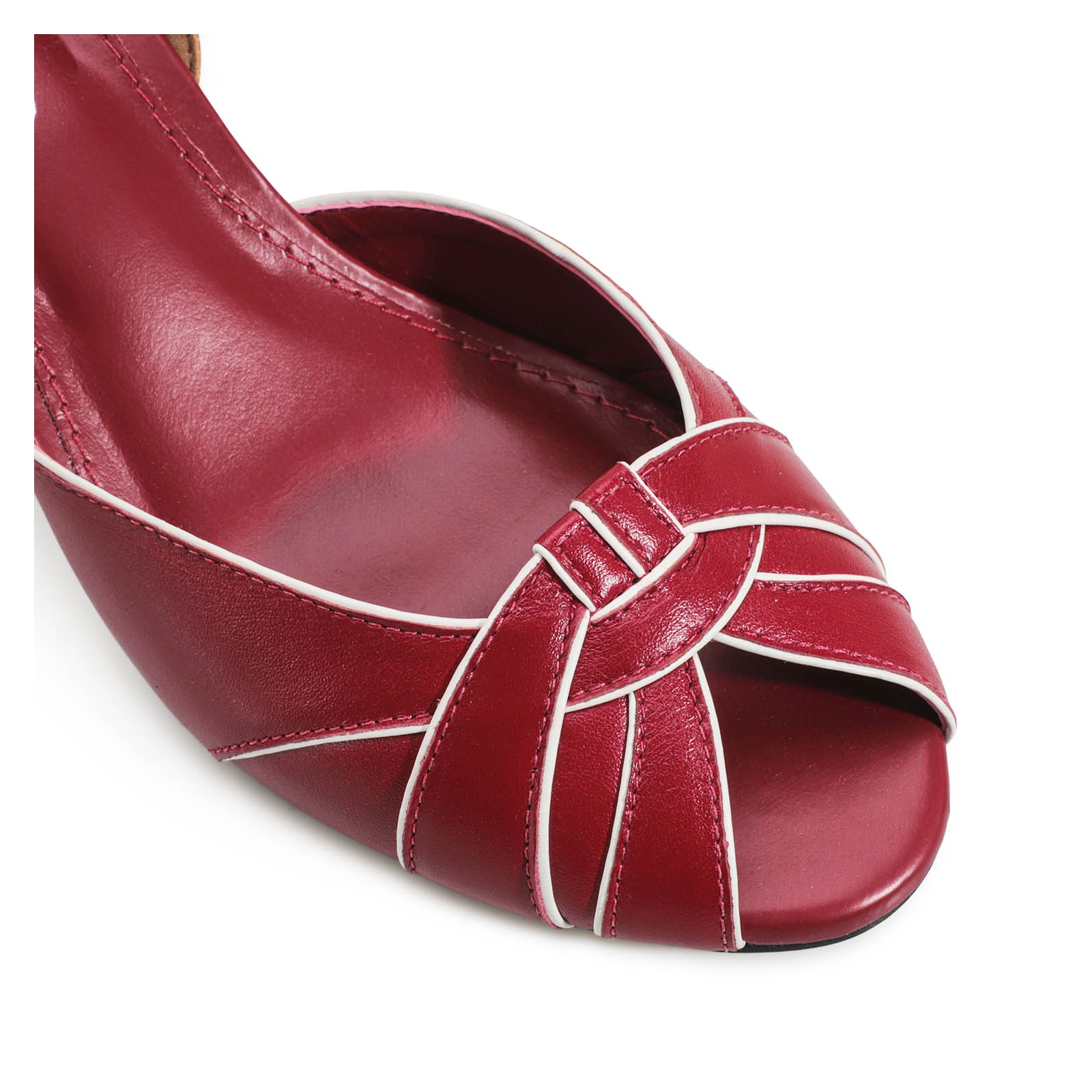 Peep Toe Couro Vermelho