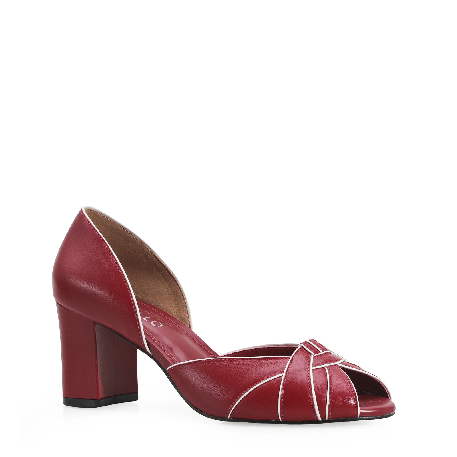 Peep Toe Couro Vermelho