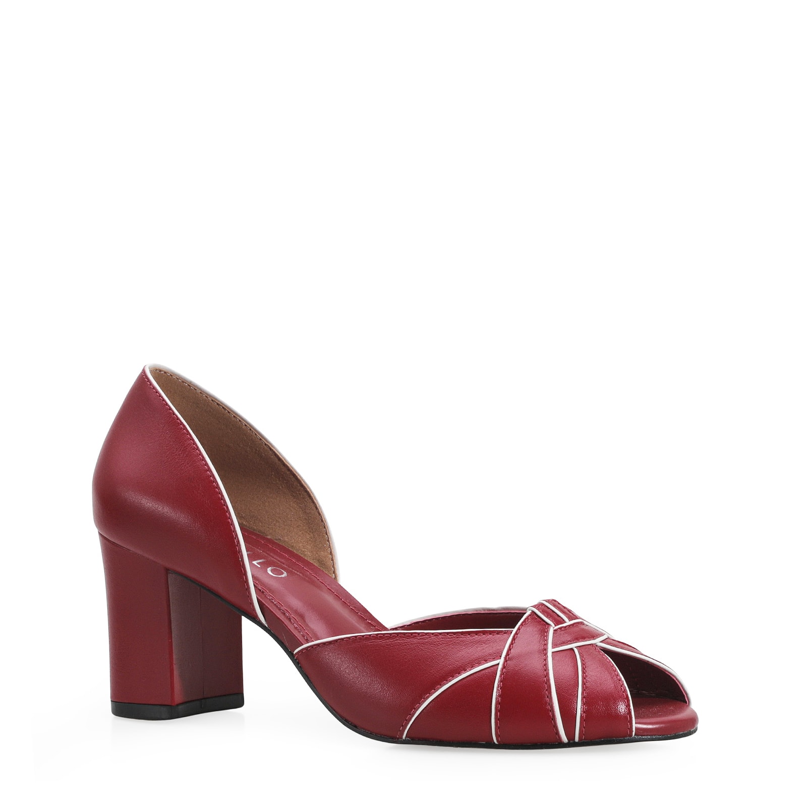 Peep Toe Couro Vermelho