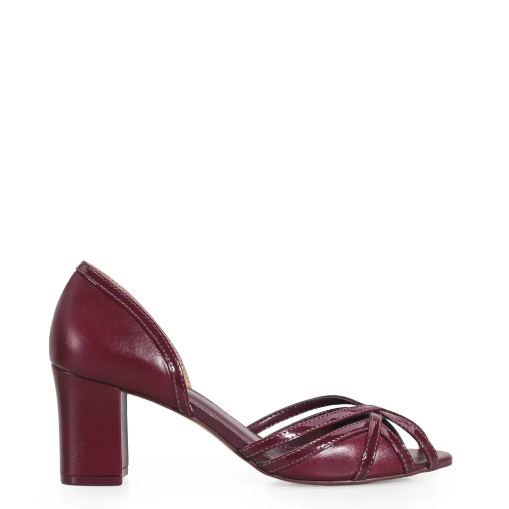 Peep Toe Couro/Verniz Vinho - imagem 3