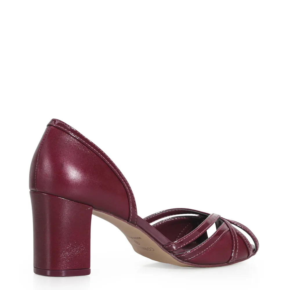 Peep Toe Couro/Verniz Vinho - imagem 4