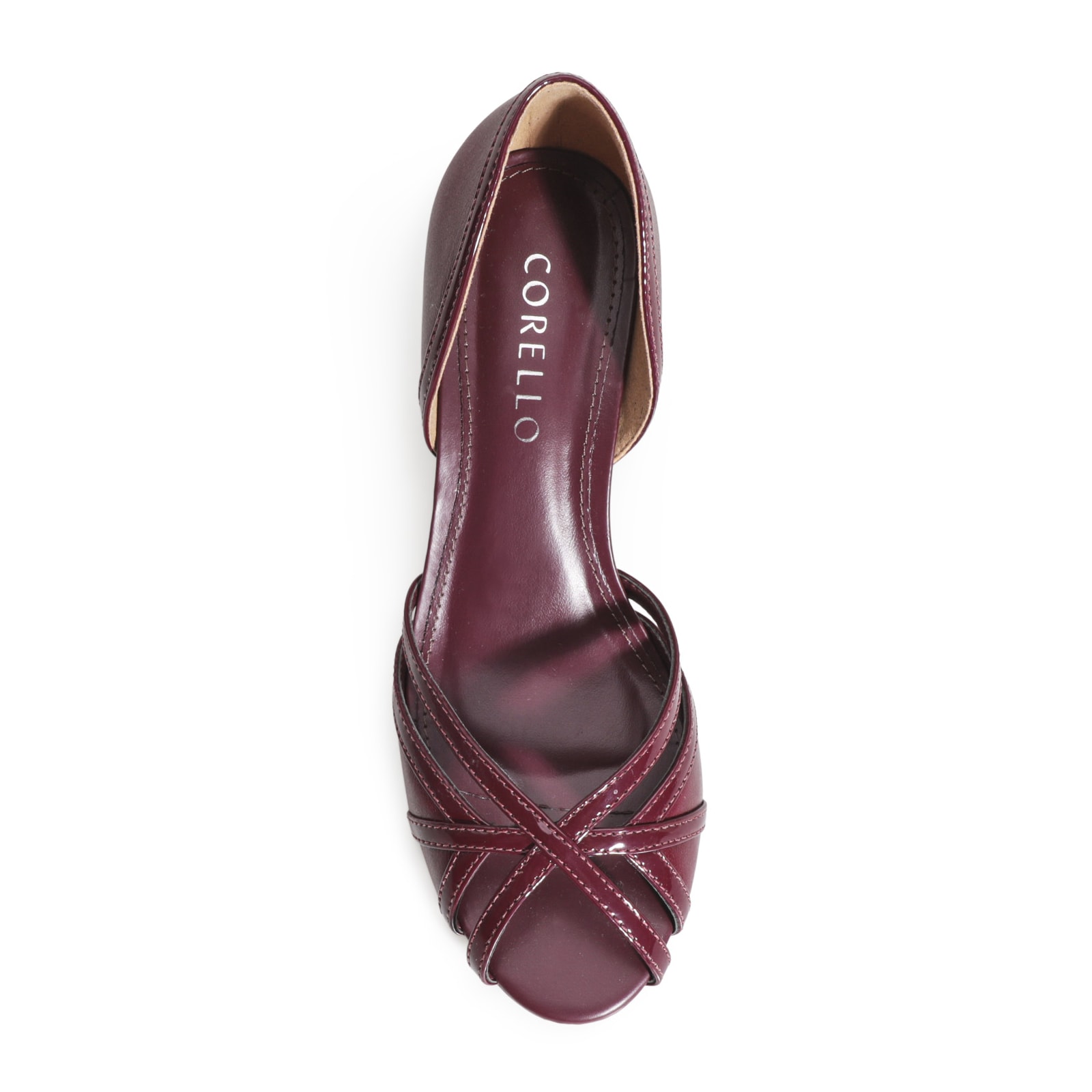 Peep Toe Couro/Verniz Vinho