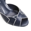 Peep Toe Details Couro Azul/Off White - imagem 6