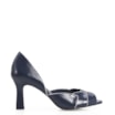 Peep Toe Details Couro Azul/Off White - imagem 2