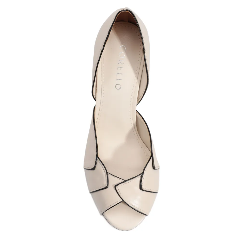 Peep Toe Details Couro Off White - imagem 6