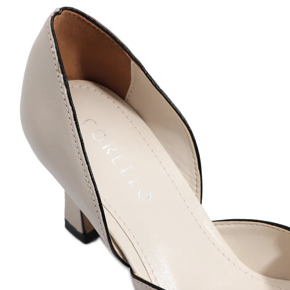 Peep Toe Details Couro Off White - imagem 8