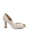 Peep Toe Details Couro Off White/Champagne - imagem 1