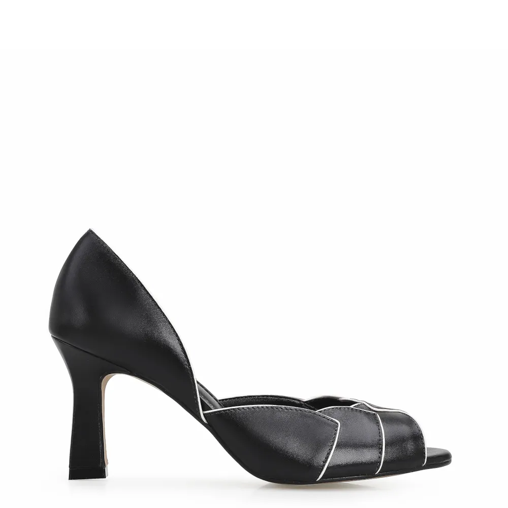 Peep Toe Details Couro Preto - imagem 2