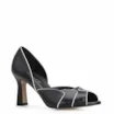 Peep Toe Details Couro Preto/Off White - imagem 1