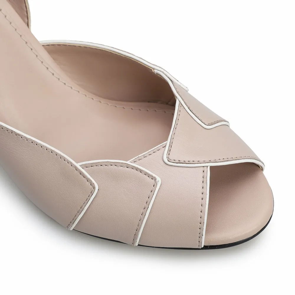 Peep Toe Details Couro Rosado - imagem 6