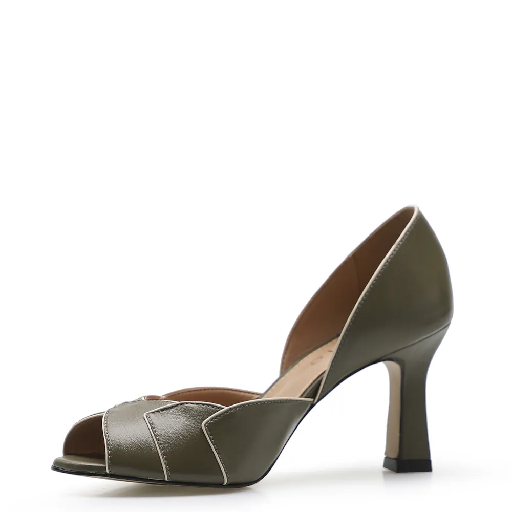 Peep Toe Details Couro Verde - imagem 4