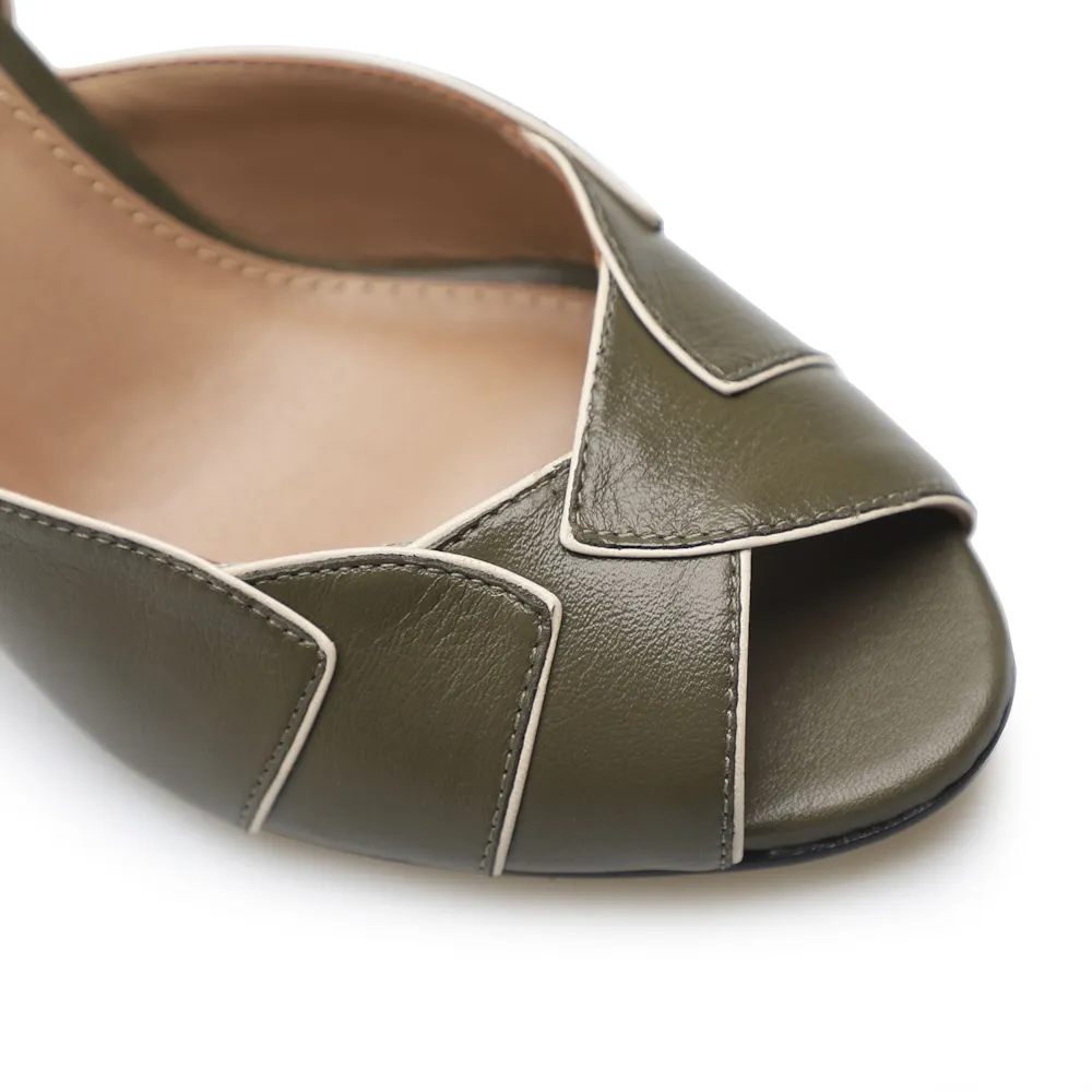 Peep Toe Details Couro Verde - imagem 6