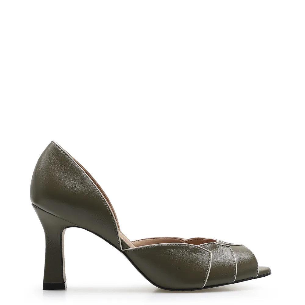 Peep Toe Details Couro Verde - imagem 3