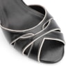 Peep Toe Kitten Couro Preto/Off White - imagem 6