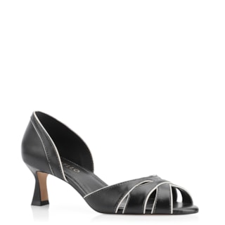 Couro Preto/Off White