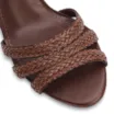 Peep Toe Marrom Escuro Salto Fino Alto Couro/Alt Tiras Tramadas - imagem 6
