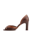 Peep Toe Marrom Salto Bloco Alto Couro Antique Tiras Cruzadas Bicolor - imagem 4