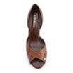 Peep Toe Marrom Salto Bloco Alto Couro Antique Tiras Cruzadas Bicolor - imagem 5