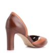 Peep Toe Marrom Salto Bloco Fino Alto Couro Tira Cruzada - imagem 3