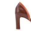 Peep Toe Marrom Salto Bloco Fino Alto Couro Tira Cruzada - imagem 7