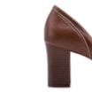 Peep Toe Marrom Salto Bloco Médio Couro Pesponto - imagem 7