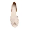 Peep Toe Off White Salto Bloco Médio Couro Tiras Finas - imagem 4