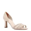 Peep Toe Off White  Salto Fino Alto Couro/Alt Tiras Tramadas - imagem 1