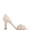 Peep Toe Off White  Salto Fino Alto Couro/Alt Tiras Tramadas - imagem 2
