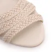 Peep Toe Off White  Salto Fino Alto Couro/Alt Tiras Tramadas - imagem 6