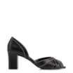 Peep Toe Preto Salto Bloco Médio Couro Pesponto - imagem 3