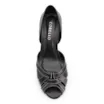 Peep Toe Preto Salto Bloco Médio Couro Pesponto - imagem 6