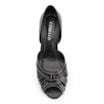 Peep Toe Preto Salto Bloco Médio Couro Pesponto - imagem 6