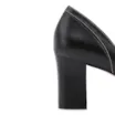 Peep Toe Preto Salto Bloco Médio Couro Pesponto - imagem 8