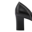 Peep Toe Preto Salto Bloco Médio Couro Pesponto - imagem 8