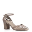 Peep Toe Tiras Couro Bege - imagem 1