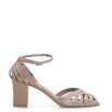 Peep Toe Tiras Couro Bege - imagem 2