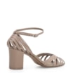 Peep Toe Tiras Couro Bege - imagem 3
