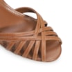 Peep Toe Tiras Couro Caramelo - imagem 6