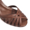 Peep Toe Tiras Couro Marrom Escuro - imagem 7