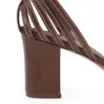 Peep Toe Tiras Couro Marrom Escuro - imagem 8