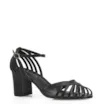 Peep Toe Tiras Couro Preto - imagem 1