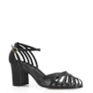Peep Toe Tiras Couro Preto - imagem 1